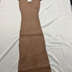 Long Brown Knitted Dress