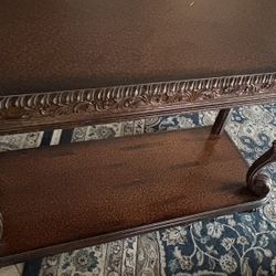 Ornate Dark Wood Console Table