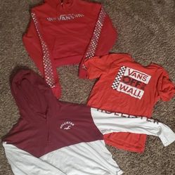 Vans crop hoodie,Hollister shirt hoodie and vans t shirt all size small #15  for all 3