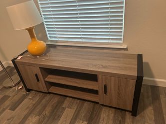 TV Stand Brown Wood with surge protector included