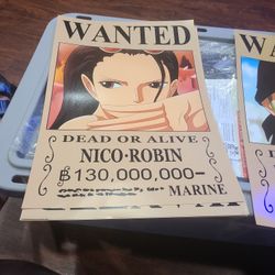 Wanted Dead Or Alive NICO ROBIN Marine Anime Poster One Piece Manga Series