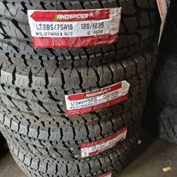 4 New Tires Installed/ 4 Llantas Nuevas Instaladas 285/75/16 Land Spider AT Tires