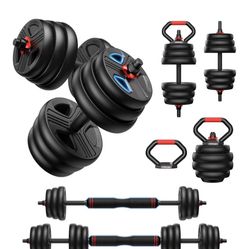 Adjustable dumbbell Set Weights set with upgraded nut, 5 in 1 Weight
