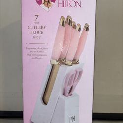 Paris Hilton 7-Piece Cutlery Block Set Pink Ergonomic, Stainless Steel Blades