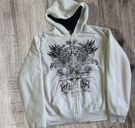 White graphic hoode #y2k