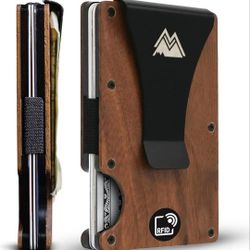 Brand New Mountain Voyage Minimalist Wallet for Men & Women with Money Clip or Cash Strap - RFID Blocking Metal Wallet for Men - Scratch Resistant Sli