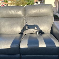 Electric Leather Reclining Loveseat
