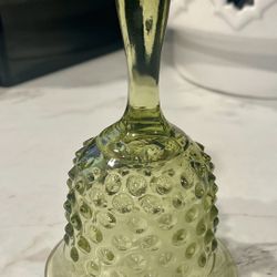 Vintage Fenton Hobnail Colonial Green glass bell
