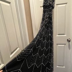 Stunning Black Bridal Prom Dress Gown Size 4 Like New