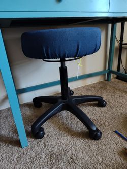 New Navy Blue Desk Stool on Wheels