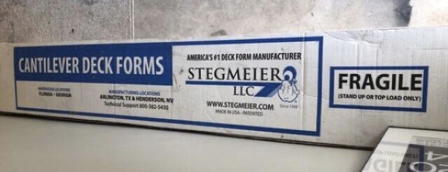 Stegmeier 1CF112 Cantilever Swimming Pool Coping Deck Forms
