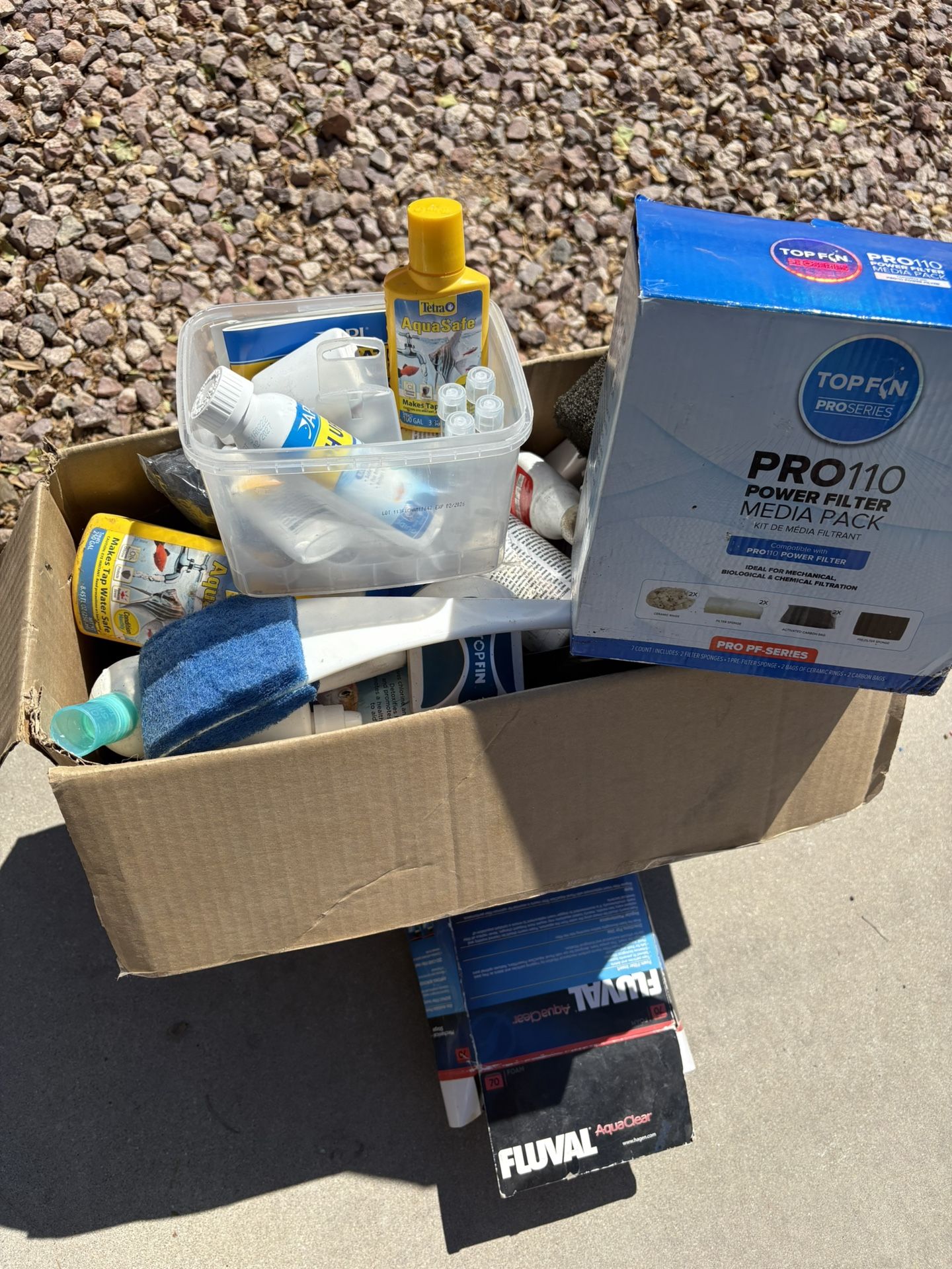 Aquarium Items Including Oscar Food Water Treatment Bottles Medicine Filter Things Many More Items