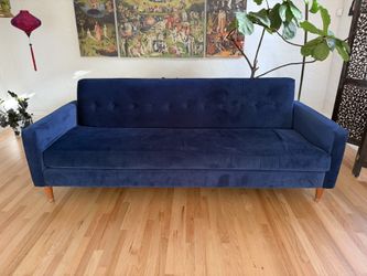 Joybird Korver Sofa / Couch – Royal Blue Velvet – Excellent Condition