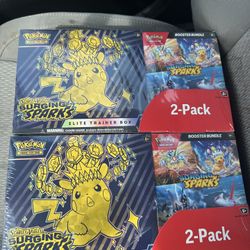 Pokémon TCG Surging Sparks ETB + Booster Bundle Costco Exclusive LOT OF 2