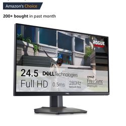 Dell G2524H Gaming Monitor - 24.5-inch FHD (1920x1080) 280Hz 0.5Ms Display, AMD FreeSync+NVIDIA G-SYNC Adaptive Sync Technology, Height/Pivot/Swivel/T