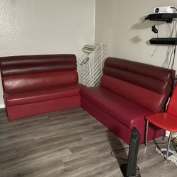 2 Red Leather Couches Need Gone
