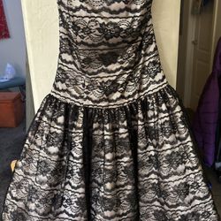 Juniors Strapless Lace Dress