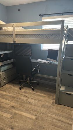 Bed with desk bunk bed style