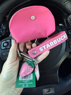 Starbucks PINK Drink Keychain w/ Pouch Wristlet