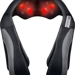 Shiatsu Back Neck and Shoulder Massager with Adjustable Heat and Speed, 8 Nodes