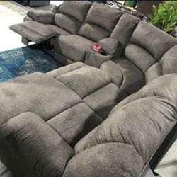 🍄  Benlocke 5-Piece Recliner Sofa | Reclining Sectional | Leather Recliner| Loveseat | Couch | Sofa | Sleeper| Living Room Furniture