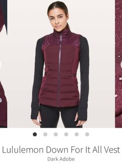 Lululemon Run Down For It All Vest Waterproof Insulated Jacket Size 6 Dark Adobe SALE