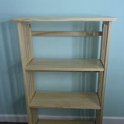 Shelf Folding Bookcase Natural