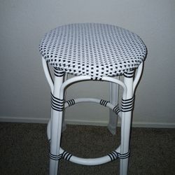 BNIB Birch Lane Allistaire Wicker Black& White Bar Stool 
