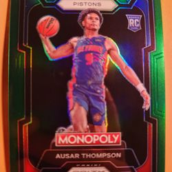 NM-MT 2023-24 Prizm Monopoly Ausar Thompson Green Rookie RC Card #27 SP 12/24