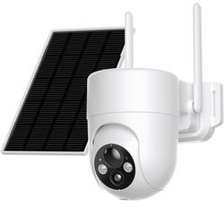 Solar Camera Outdoor Wireless, 2K Color Night Vision, Security Cameras Wireless Outdoor with 360°View, 4X Zoom, Battery Powered, 2.4GHz WiFi Solar Cam