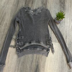 Free People Brand Gray Tunic Blouse