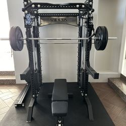 PRO SERIES Ultimate Half Rack Functional Trainer w/Smith Machine Bar | 320lb Stack | Gym Equipment | Fitness | Commercial | Squat Rack 