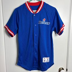 Mitchell & Ness Washington Bullets Blue Button Up Mesh Jersey
