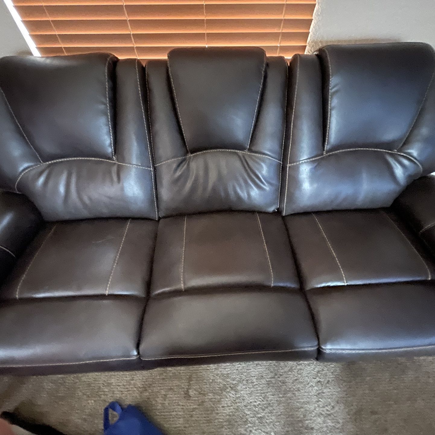 Leather Sofa Double Recliner