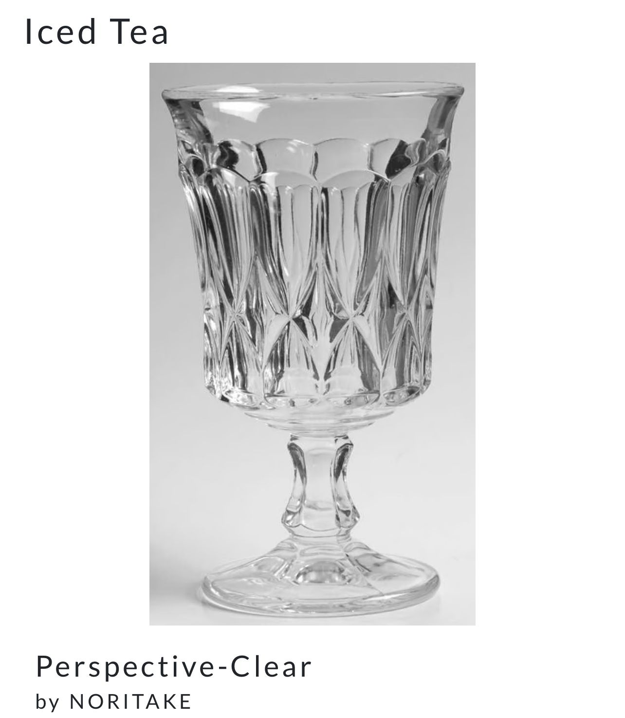 Noritake “Perspective” Iced Tea Glassware