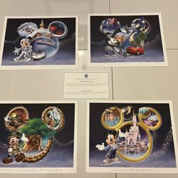 Disney Four Park Collector Set With Certificate Of Authenticity