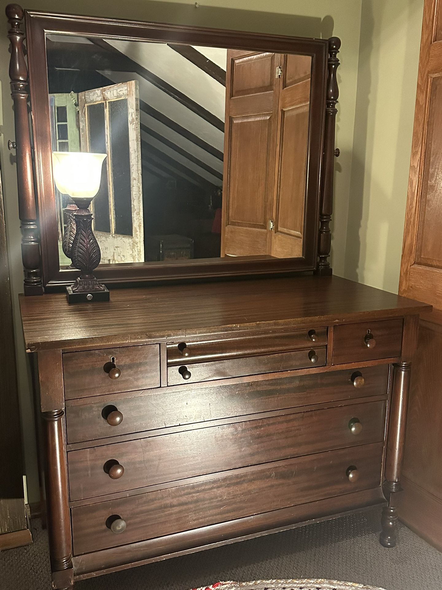 Estey Antique Dresser & Chest With Mirrors