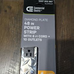 10 Outlet+2 USB Diamond Plate Power Strip