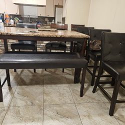 Large Table With 4 Chairs And Bench