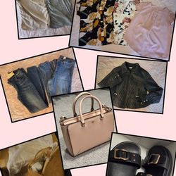 Closet cleanout - women's small with some items that can also fit medium purse coat shoes etc.