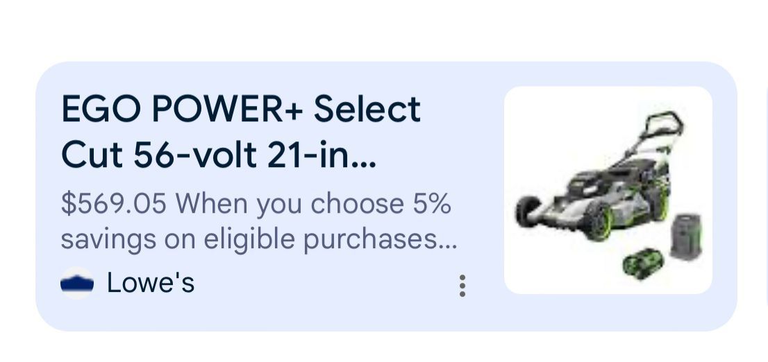 Ego Power Lawn Mower New