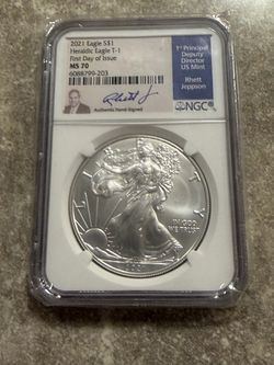 🔥2021 Silver Eagle Business Strike Type 1 NGC MS70 FDOI Rhett Jepson Signed!🔥