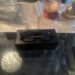 Black Chrome Heart Glasses