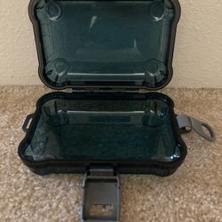 Outdoor Products Hard Case Waterproof Dry Box for Wallets, any Size Phone, Transparent Navy Blue