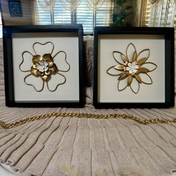 2 Pictures Frame With Flowers Design 🧡🤎