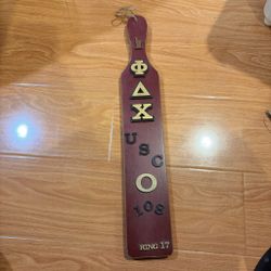 Personalized Phi Delta Chi (ΦΔΧ) Fraternity Wood Paddle - USC Pharmacy Alumni Memorabilia