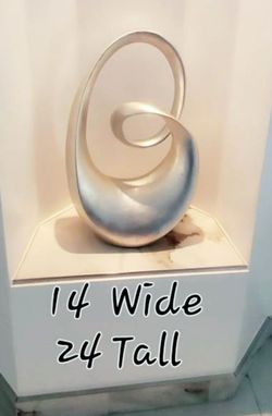 Abstract Silver Swirl Sculpture 14W x 24T