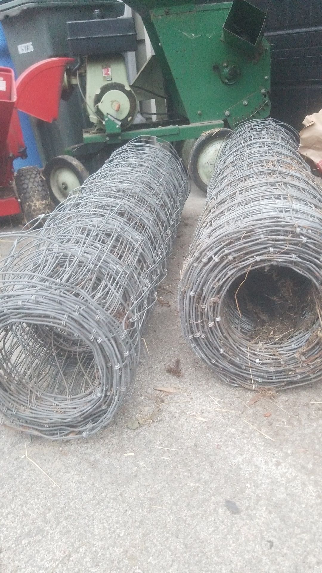 Pending pickup. 2 rolls field fencing $20