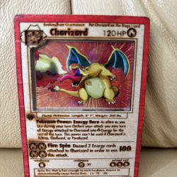 Wooden 3D Charizard card 