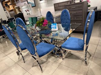 Luxury Dining Set 💙 Blue Color